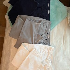 LOFT Women's Pants in Navy, Gray, and White-Set of 3